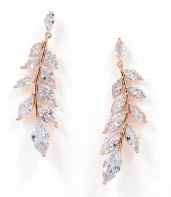 Leaf shaped Crystal earrings